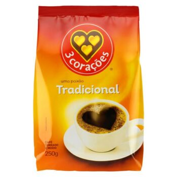 Café Torrado e Moído Tradicional 3 Corações Pacote 250g