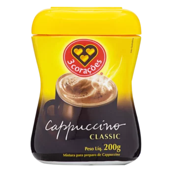 Cappuccino Solúvel Classic 3 Corações Pote 200g