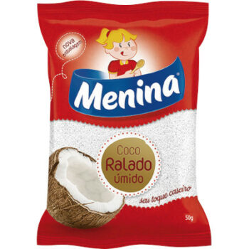Coco Ralado Úmido Adoçado Menina Pacote 100g