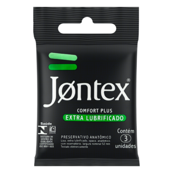 Preservativo Masculino Extra Lubrificado Comfort Plus Jontex Pacote 3 Unidades