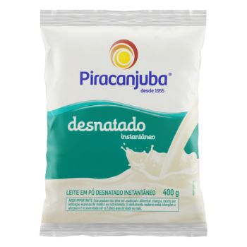 Leite em Pó Instantâneo Desnatado Piracanjuba Pacote 400g
